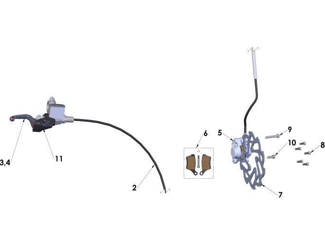 BRAKE ASSY - FRONT CARD - JR P3- 2 PISTON - BUSHING STYLE
