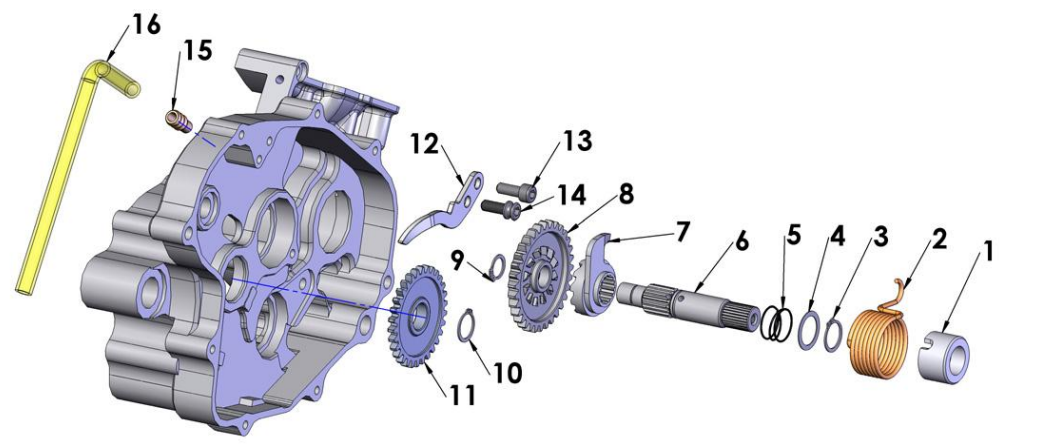 2014 Cobra CX65 Parts – Engine – Kick Mechanism
