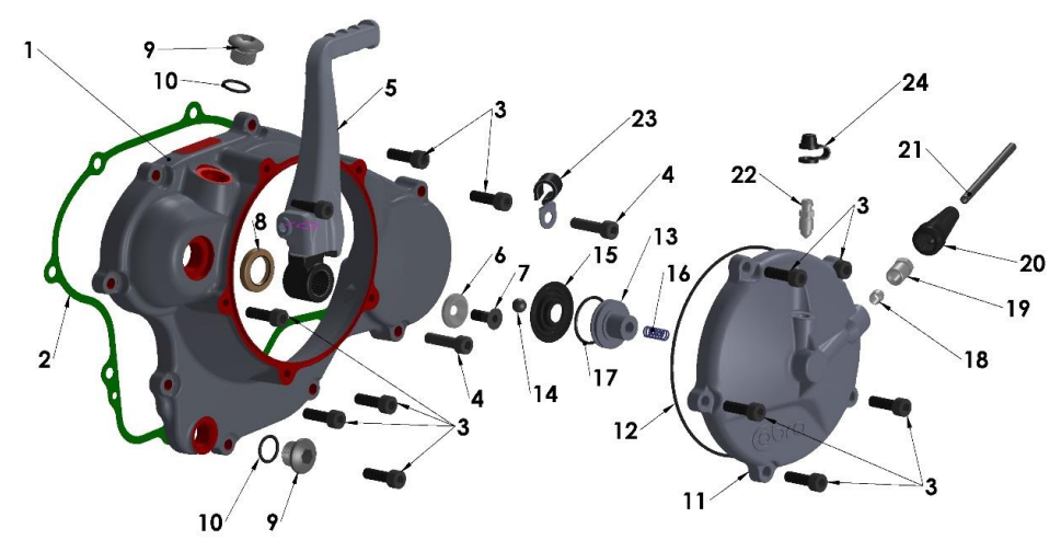 2018 Cobra CX65 Parts - Engine - Clutch / Kick Cover
