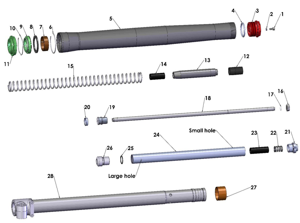2022-CX50P3 Parts- Forks- Leg Assembly- Brake Side