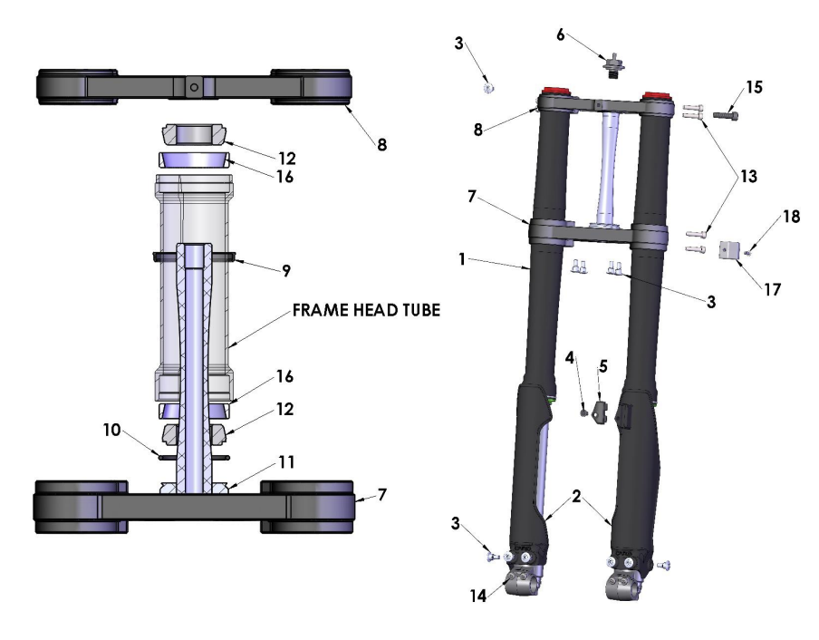 2023 CX65 Parts- Forks & Triple Clamps