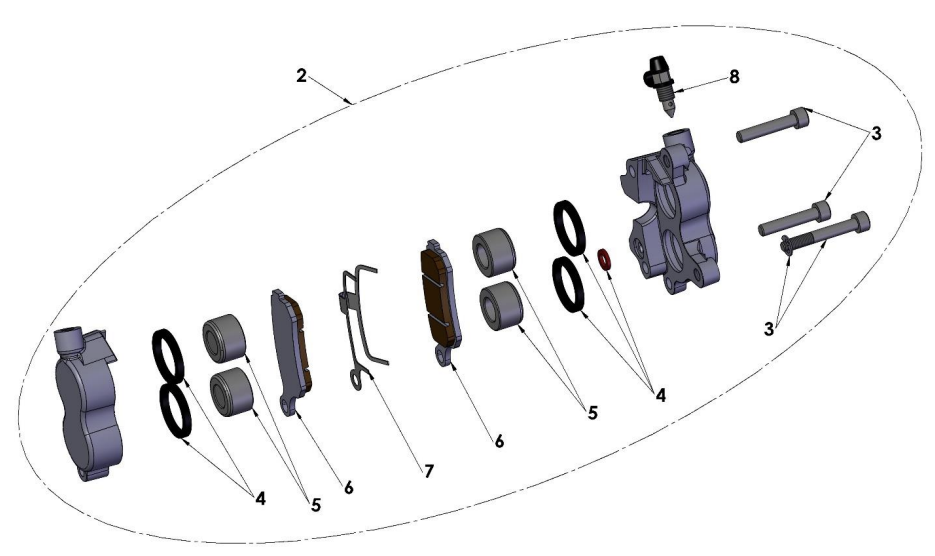 2023 CX65 Parts- Front Brakes- Caliper
