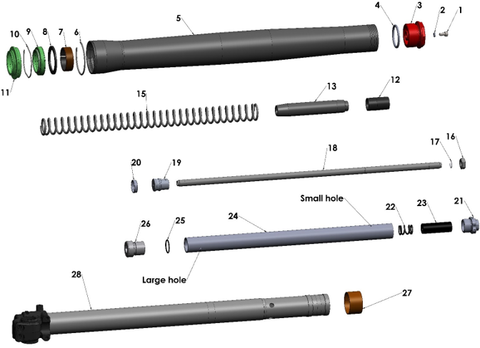 2025 CX3E Parts – Forks – Leg Assembly – Brake Side