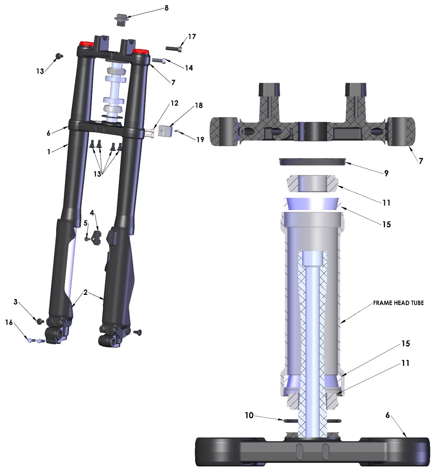 2025 CX3E Parts – Forks & Triple Clamps