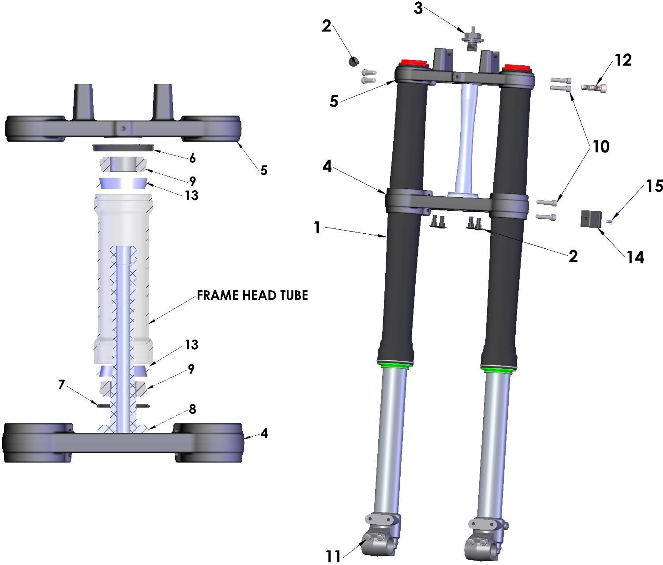 2025 CX65 Parts – Forks & Triple Clamps