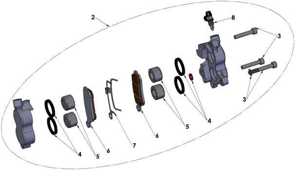 2025 CX65 Parts – Front Brakes – Caliper