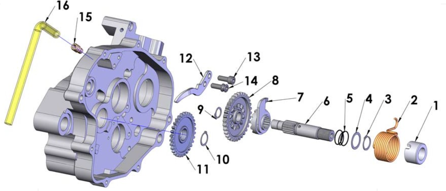 2012 Cobra CX65 Parts – Engine – Kick Mechanism