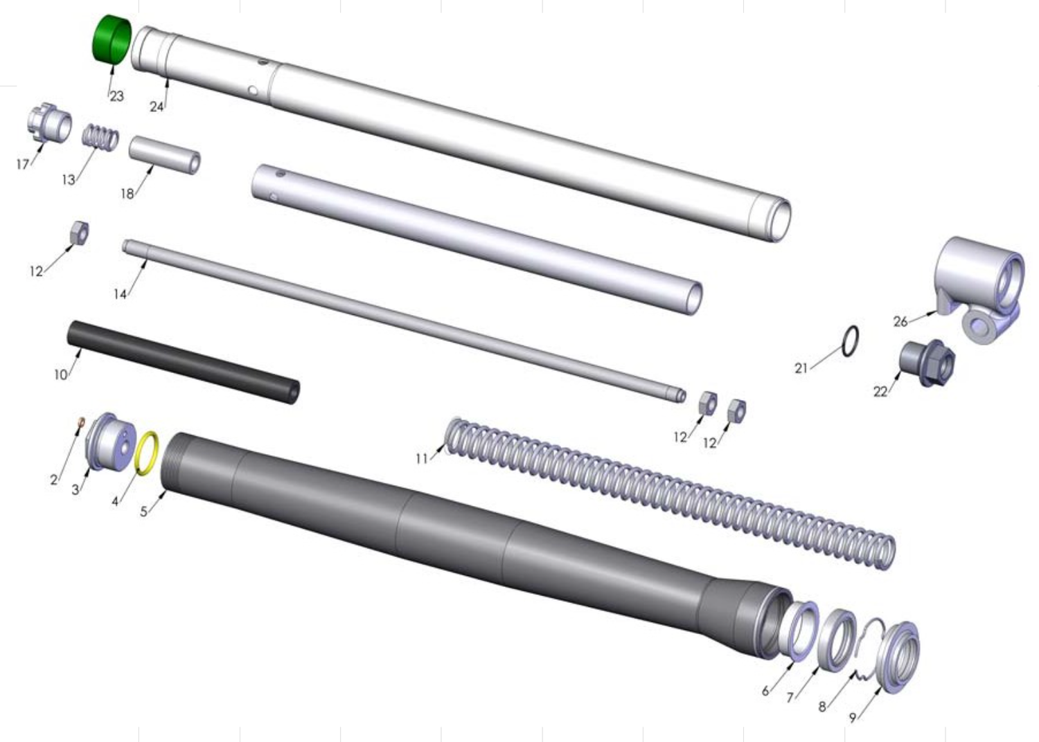 Cobra 50JR 2012 Parts – Forks – Leg Assembly – Non-Brake Side