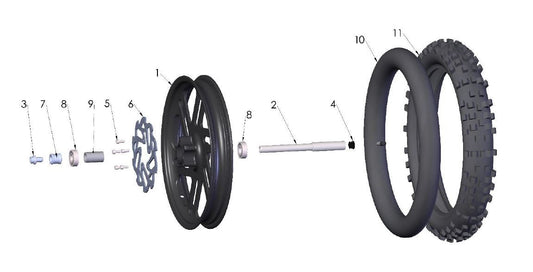 SPACER - WHEEL BEARING - FRONT 50CC - HOLLOW AXLE - 2018 -