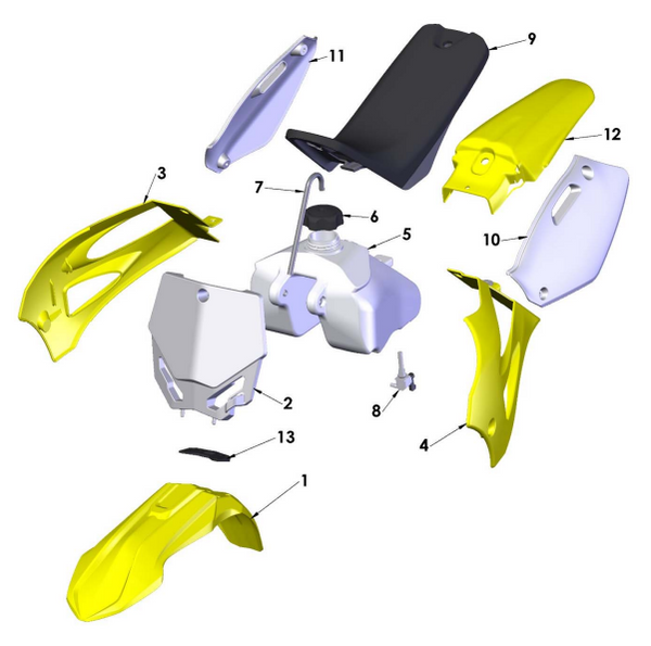 Radiator Shroud Set (Left & Right) – Mega Flo Yellow <span class="refnr">3 & 4</span>