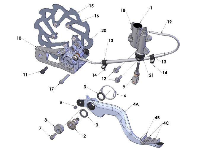 Brake System – Rear (M/c-line-caliper)