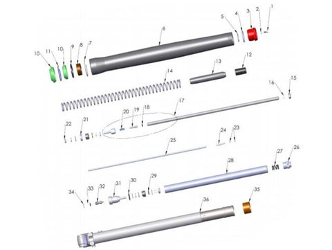 2022 CX50JR Parts – Forks – Leg Assembly – Brake Side