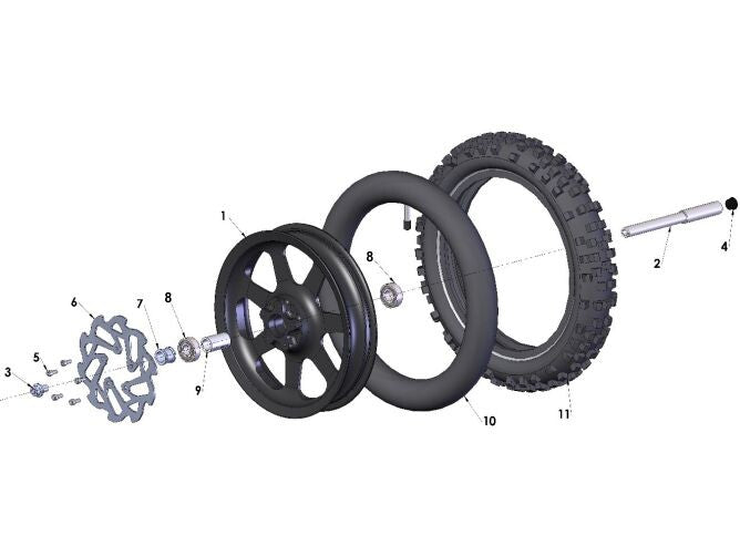 Wheel with bearings spoke style – black anodize